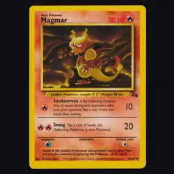 Magmar 39/62 Fossil Uncommon Vintage WOTC Pokemon TCG NM+ - Image 1