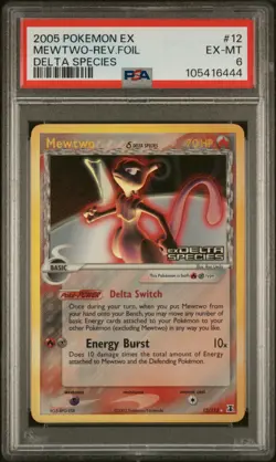 Pokemon Mewtwo 12/113 PSA 6 EX-MT EX Delta Species Reverse Holo Stamped 2005 - Image 1