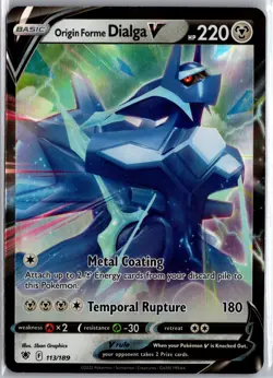 SWSH10: Astral Radiance #113/189 Origin Forme Dialga V Pokemon TCG - Image 1