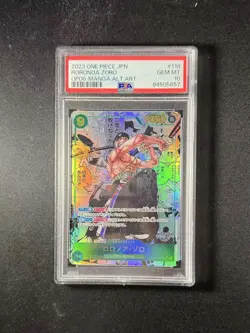 2023 One Piece JPN Roronoa Zoro #OP06-118 SEC Manga Alt Art Holo SP PSA 10 ER26 - Image 1