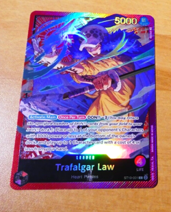 ONE PIECE ENGLISH CARD HOLO GAME CARTE LEADER TRAFALGAR LAW ST10-001 ST EN NM - Image 1