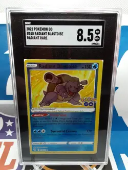 🔥2022 Pokemon GO Radiant Blastoise #018/078 (SGC 8.5 NM-MT+) - Image 1