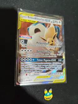 Pokemon Eevee Snorlax GX 166/SM-P Stamped Promo Tag Team Indomaret Indonesia - Image 3
