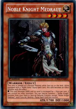 Yugioh Noble Knight Medraut CBLZ-EN081 1st Edition Secret Rare NM - Image 1