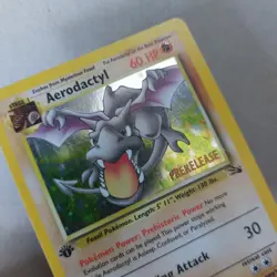 Aerodactyl 1/62 PRERELEASE Rare Fossil Holo Pokemon Card WOTC Collectible - Image 3