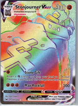 Stonjourner VMAX (Secret) 205/202 Sword & Shield Base Set - Pokemon Card - NM - Image 1