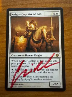 Magic MTG Knight-Captain of Eos Shards of Alara Signed Chris Rahn! LP - Image 1