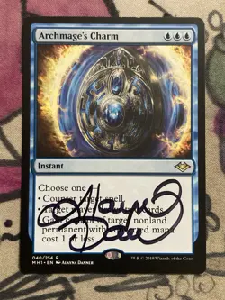 MTG Archmage's Charm Signed By Artist Modern Horizons (040/254) Regular Rare - Image 1