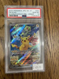 Pikachu Promo 001-SVP PSA 10 Gem Mint Japanese Pokemon Card - Image 1