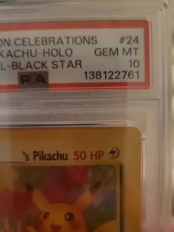 2021 Pokemon Celebrations Birthday Pikachu Holo Black Star PSA 10 - Image 2