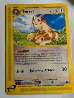 Furret 48/147 Aquapolis E-Reader Pokemon TCG CCG Card - Image 1