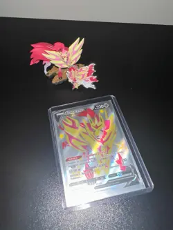 Pokemon Crown Zenith Shiny Zamazenta V Promo Card, Badge And Figure - Image 3