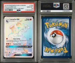 Pokemon Lucario GX 135/131 PSA 10 Gem Mint SM Forbidden Light Secret Full Art - Image 3