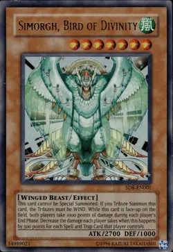 Simorgh, Bird Of Divinity - Ultra Rare SD8-EN001 - MP - YuGiOh - Image 1