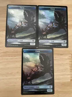 3x x3 MTG Treasure (020) Crab Token (002) Modern Horizons 2 FOIL NM/M - Image 1