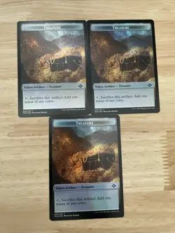 3x x3 MTG Treasure (020) Crab Token (002) Modern Horizons 2 FOIL NM/M - Image 2