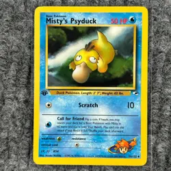 Vintage Pokemon Gym Heroes Misty's Psyduck 1st Edition 54/132 Uncommon NM/Mint - Image 1