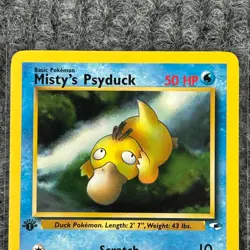 Vintage Pokemon Gym Heroes Misty's Psyduck 1st Edition 54/132 Uncommon NM/Mint - Image 3