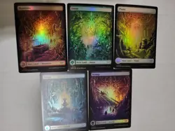 MTG 5 FOIL DUSKMOURN LANDS ART SET EX-MINT FREE SHIPPING!!! - Image 1