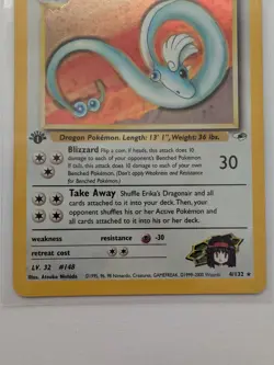 Pokemon Card - Erika's Dragonair 4/132 Gym Heroes 1st Edition Rare Holo - Image 3