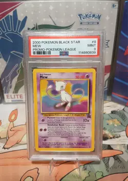 Pokemon 2000 Black Star Promo Pokemon League MEW #8 PSA 9 Mint - Image 1