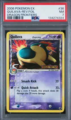 2006 Pokemon EX Dragon Frontiers Quilava-Reverse Foil #36 PSA 7 - Image 1