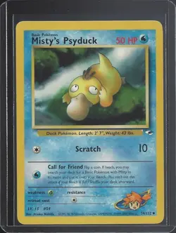 Gym Heroes #054/132 Misty's Psyduck Uncommon Vintage Pokemon TCG - Image 1