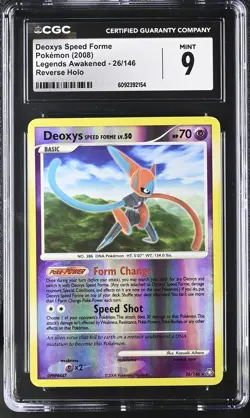 CGC 9 MINT Deoxys Speed Forme Legends Awakened 26/146 Reverse Holo Pokemon Card - Image 1