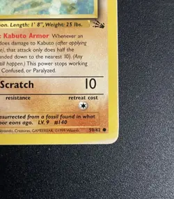 Kabuto | 50/62 | 1st Edition | Fossil | Pokemon Card | See Pics | Sunbleached - Image 2