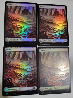 MTG 4x WILDS OF ELDRAINE LAND PLAINS ALL FOIL ART EX-MINT FREE SHIP! - Image 1