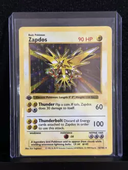 Pokemon TCG Zapdos 16/102 1st Edition Shadowless Holo Base Set Trading Card - Image 1