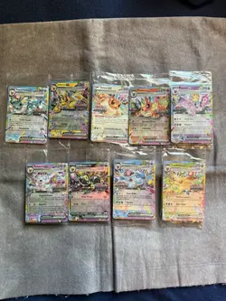 Prismatic Evolutions Surprise Box Stamp Ex Promo Cards 9/9 Complete Set SEALED - Image 1