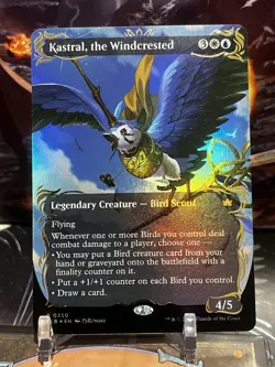 MTG | Kastral, the Windcrested (Borderless) (✨Raised Foil✨) [Bloomburrow] - Image 1