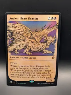 MTG - Ancient Brass Dragon - FOIL SHOWCASE - Creature - CLB #389 - Mythic - NM - Image 1