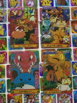 Pokemon Vintage Pocket Monsters Vending HOLO Prism (4x) Stickers 1998 Nintendo - Image 1
