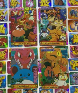Pokemon Vintage Pocket Monsters Vending HOLO Prism (4x) Stickers 1998 Nintendo - Image 2