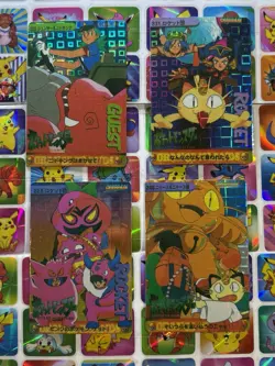 Pokemon Vintage Pocket Monsters Vending HOLO Prism (4x) Stickers 1998 Nintendo - Image 2