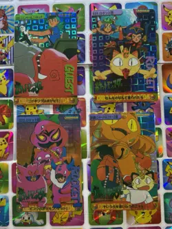 Pokemon Vintage Pocket Monsters Vending HOLO Prism (4x) Stickers 1998 Nintendo - Image 3