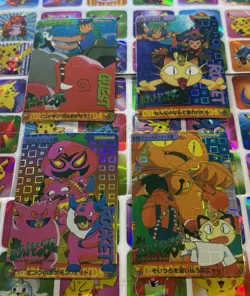 Pokemon Vintage Pocket Monsters Vending HOLO Prism (4x) Stickers 1998 Nintendo - Image 4