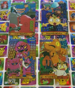 Pokemon Vintage Pocket Monsters Vending HOLO Prism (4x) Stickers 1998 Nintendo - Image 5