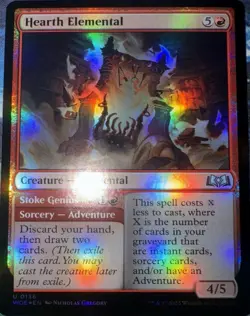 X 1 Hearth Elemental FOIL NM-M WOE 136 MTG Magic The Gathering - Image 1