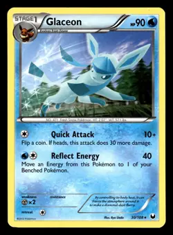 Glaceon 30/108 Non-Holo Rare Dark Explorers Pokemon Card - Image 1