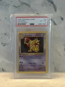 1999 Pokemon Base Set 1st Edition Kadabra #32 EX-MT PSA 6 - Image 1