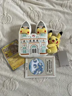 Pokemon x Natural History Museum Pikachu Jumbo Promo Card, Plush & booklet - Image 1