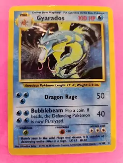 Gyarados Holo Base Set Pokemon Card WOTC - Image 1