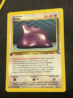 Ditto 18/62, 1st Edition - Pokemon Fossil Non-Holo Rare - Image 1