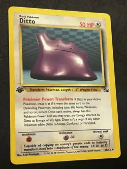 Ditto 18/62, 1st Edition - Pokemon Fossil Non-Holo Rare - Image 2