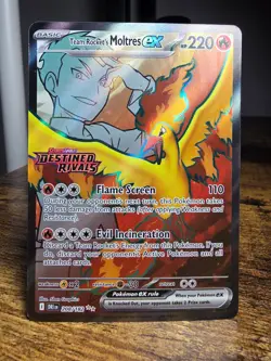 Pokemon TCG Team Rocket's Moltres ex 208/182 Destined Rivals Stamped Holo NM - Image 1