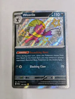 Weavile 183/091 Shiny Rare Paldean Fates Pokemon TCG NM - Image 1