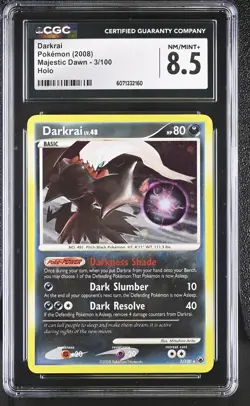 CGC 8.5 Darkrai 2008 Majestic Dawn 3/100 Holo Pokemon Card - Image 1